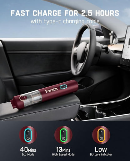 Fanttik Slim V8 APEX Car Vacuum, 4-in-1 Portable Mini Cordless Vacuum - Image 4
