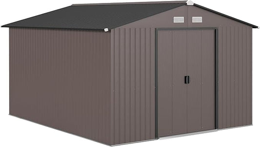 Outsunny 11' x 9' Outdoor Storage Shed, Garden Tool Metal Shed by Outsunny