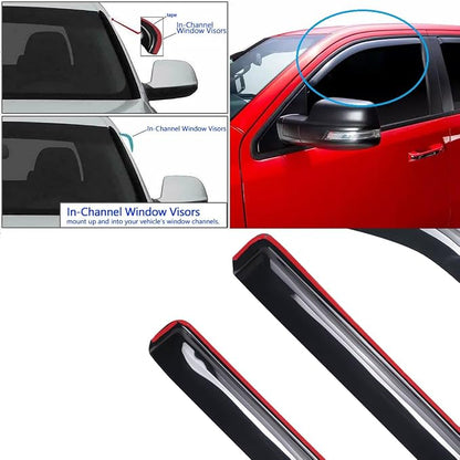 194249 Side Window Wind Deflector, Dark Smoke Window Visor Compatible - Image 4