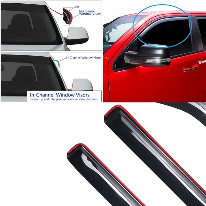 192328 Side Window Wind Deflector, Window Visor fit - Image 5