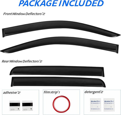 Tape-On Rain Guards Fit for 2023 2024 2025 Chevy Colorado/GMC Canyon, Outside - Image 7