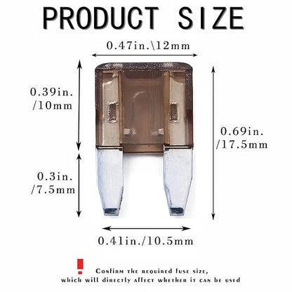 100 Pack Auto Fuses 7.5 AMP APM/ATM 32V Mini Blade Style Fuses 7.5A Short - Image 2