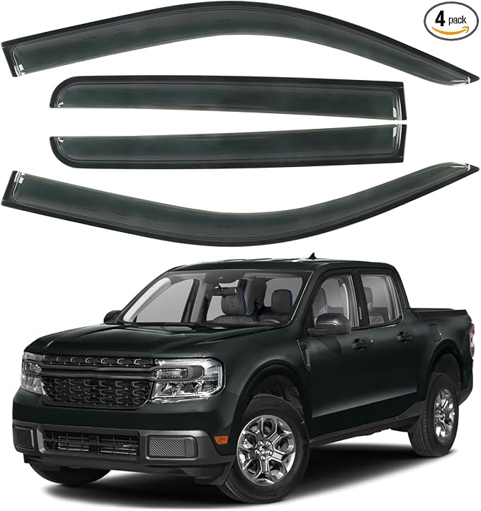 4PCS Window Rain Guards Fit for 2022 2023 2024 2025 Ford Maverick XL XLT Lariat by CHYKORLA