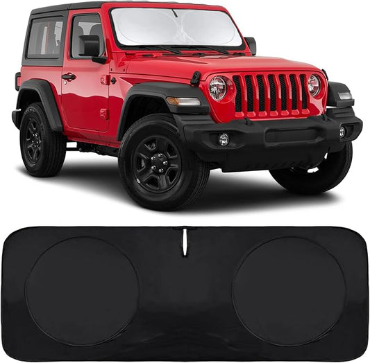 Sunshade Sun Shade for 2018-2024 2025 Jeep Wrangler JL JLu JK JKU Windshield by INSAUTO