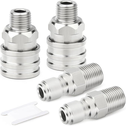 TAISHER 4PCS 304 Stainless Steel Pressure Washer Adapter Kit, Quick Connect by TAISHER