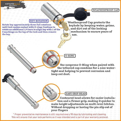 61571 | 2 Pack, Keyed Alike, Receiver Locks - Image 5