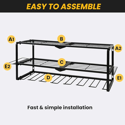 Wall Mount Power Tool Organizer, 3 Layer 7 Drill Hangers Storage Rack, Tool - Image 2