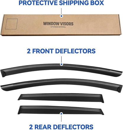 Window Visors Rain Guards for 2015-2024 Nissan Murano, Out-Channel Window Vent - Image 6
