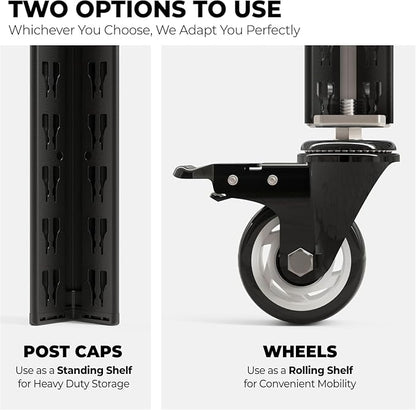 HOMEDANT House 5-Tier Metal Rolling Cart Shelf Rack Casters Heavy Duty - Image 15