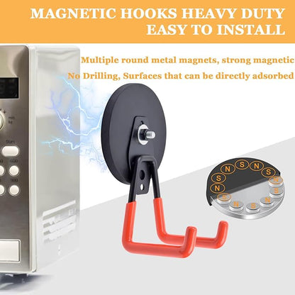 Strong Garage Magnetic Hooks, 45 lbs Pulling 3.46" Large Magnet Hooks - Image 4