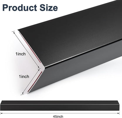 4PCS 45" Black Metal Corner Protectors, Aluminum Self Adhesive Corner Guards - Image 2