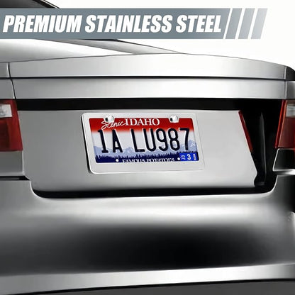 2 Pack License Plate Frames, Stainless Steel Car License Plate Cover Car - Image 6