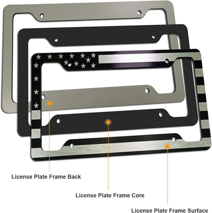 Flag License Plate Frame- USA Patriotic Personalized Car Tag Holder, 4 Hole - Image 3