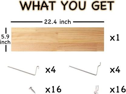 SEVENY 1 Pack Pine Wooden Pegboard Shelf Wall Organizer, Shelves - Image 3