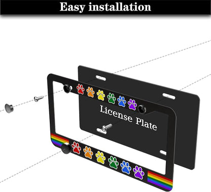 License Plate Frames for Women Multicolor License Plate Holder for Men Gay - Image 7