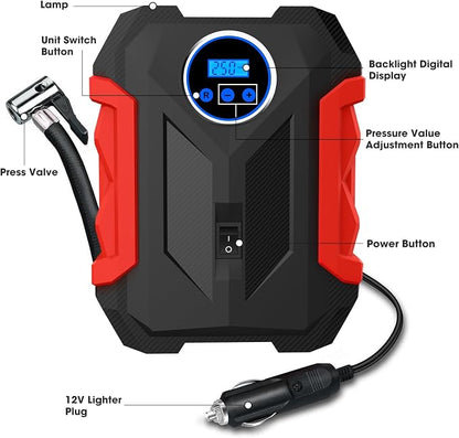 Digital Air Compressor for Car Auto Pump Portable Tire Inflator - Image 2
