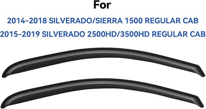 Window Visors Rain Guards for 2014-2018 Chevy Silverado/GMC Sierra 1500 Regular - Image 2