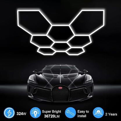 MODERN Hexagon Garage Light: Higher Brightness 38880 Lumens Honeycomb Garage - Image 2