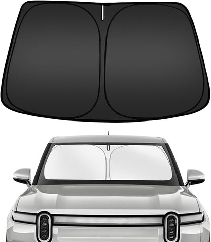 ARISMOTOR Windshield Sun Shade for Rivian R1T 2022-2025, Custom Fit Foldable by ARISMOTOR