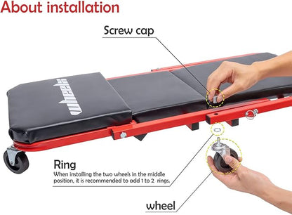Mechanic Creeper 36 inches 3-in-1 Mode Z Seat 340lbs Capacity, Foldable Garage - Image 4