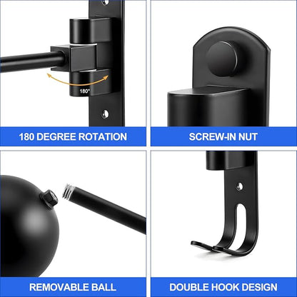 aiGear Motorcycle Helmet Holder, 180°Rotatable Motorcycle Helmet Rack - Image 5