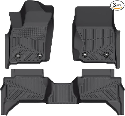 Floor Mats Fit for Toyota Tacoma 2024 2025 Double Cab, All Weather Floor Liner by FETUSI
