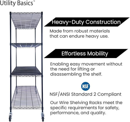 60"x24"x72" Premium Metal Steel 4-Tier Wire Shelving NSF 3200 LBS MAX Capacity - Image 10