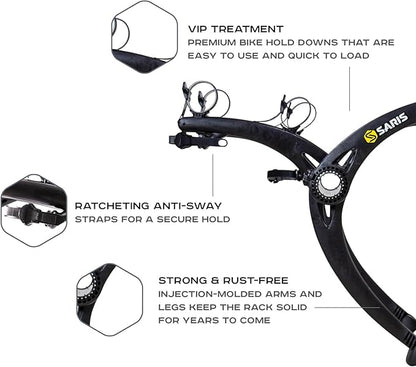 Saris Bones Car Trunk Bicycle Rack Carrier, Mounts 2 Bikes, Anti-Sway Straps - Image 3