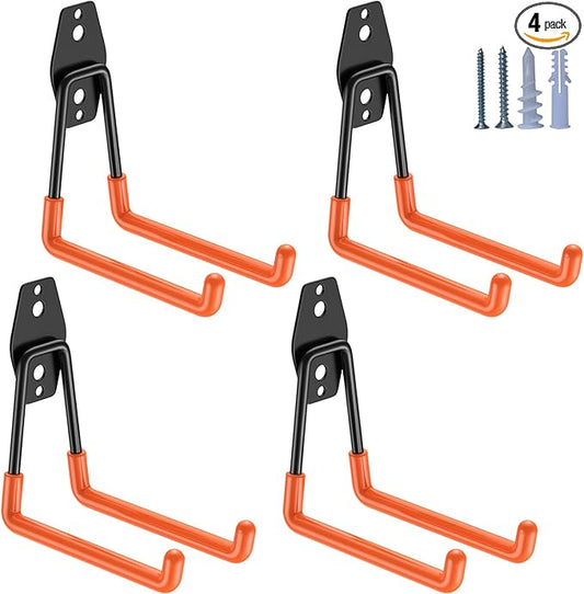 Heavy Duty Garage Hooks 4 Pack, 5.1 inch Medium U Shaped Hanger, Wall Mounted by HUPBIPY