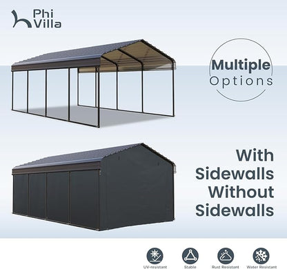 PHI VILLA 12 x 20 ft Carport Metal Carports - Image 4