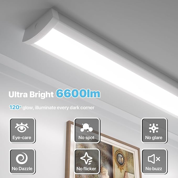 HYPERLITE 60W LED Wraparound Light 4 feet, 6600LM LED Shop Lights Fixture - Image 3