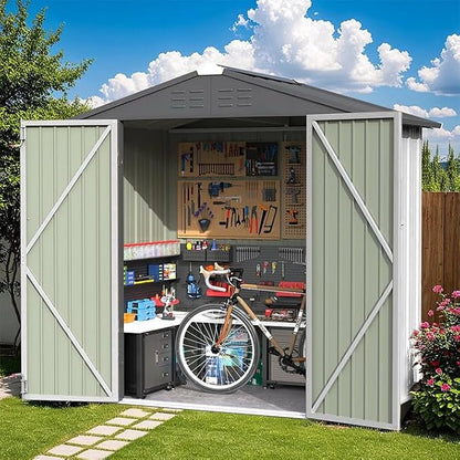 Greesum 6×4FT Outdoor Storage Shed, Metal Patio Storaged Sheds by BuynowfromGreesum