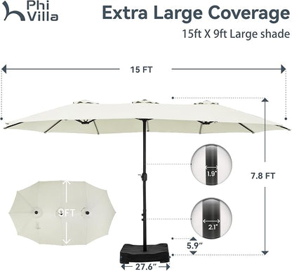 PHI VILLA 15ft Large Patio Umbrellas - Image 7