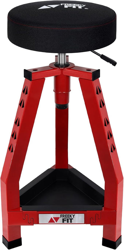 Adjustable Tall Shop Stool, Mechanic Garage Bar Stool Chair, Work Metal Chair by FreekyFit