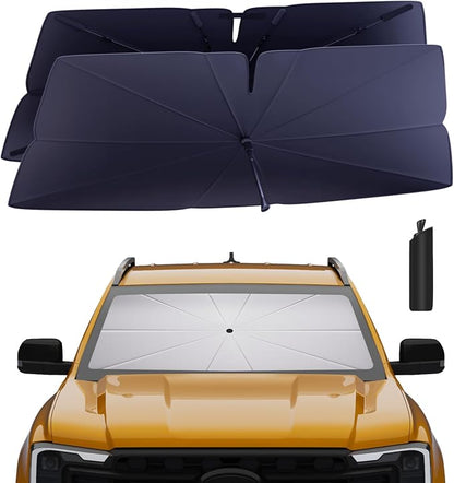 Windshield Sun Shade Umbrella: for Ford-Ranger-2019-2024 2025-4-Layers Front by HIMUMOY