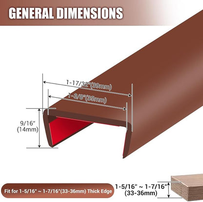Rubber Edge Trim, Flexible Self Adhesive U Shaped Peel and Stick Edge Banding - Image 2