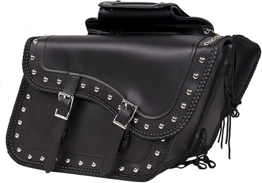 GARGOYLE BELLS Motorcycle Saddle Bags Synthetic Leather Motorcycle Luggage Bag by GARGOYLEBELLS