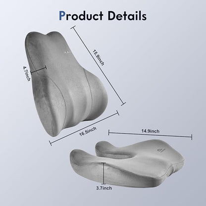 Coverado Memory Foam Car Seat Cushion and Lumbar Support Pillow - Image 6