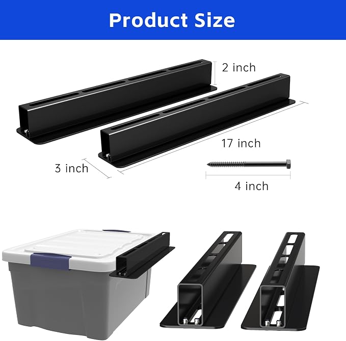 3 Pack Overhead Storage Bin Rack, Ceiling Racks - Image 3