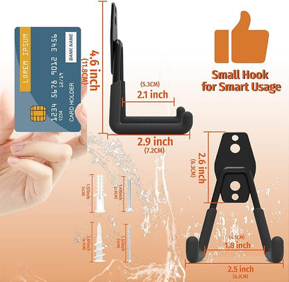 HUHOLE Garage Hooks Heavy Duty 4PC, Garage Wall Hooks, Wall Mount Hanging Hook - Image 4