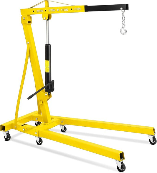 2 Ton Engine Hoist, Hydraulic Cherry Picker Engine Hoist Lift, 4400LBS Heavy by GlowSol