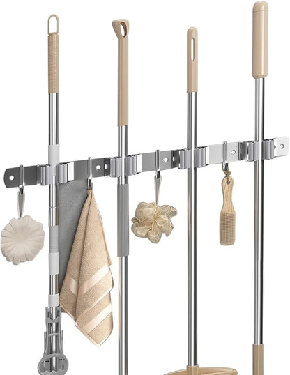 Broom Holder Wall Mount Organizer: Mop and Broom Holder Wall Mount Garage Wall by Unknown