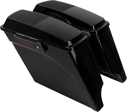 XFMT 5" Stretched Saddlebags Extended Saddle Bags W/ 6x9 Speaker Llids Black - Image 3