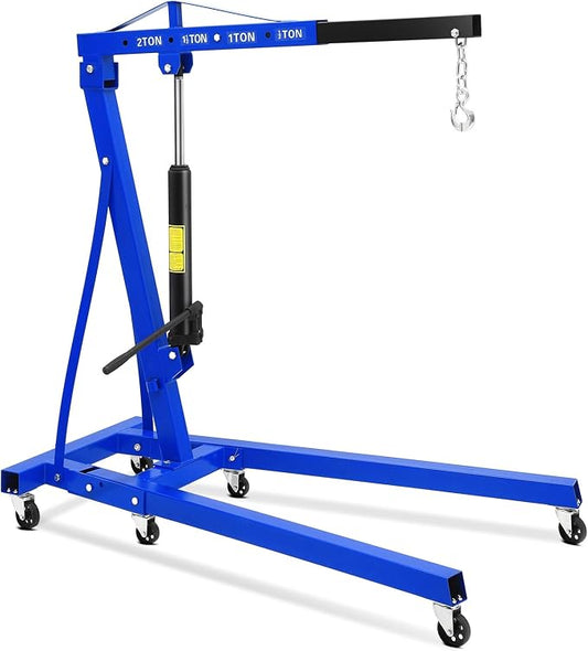 2 Ton Engine Hoist, Hydraulic Cherry Picker Engine Hoist Lift, 4400LBS Heavy by GlowSol
