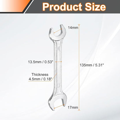 HARFINGTON 2pcs Double Open End Wrench 14mm x 17mm Metric 15 Degree Offset - Image 2