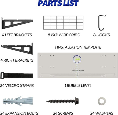 FAHKNS 2 x 6 ft Garage Wall Shelving, 1200LBS Capacity Heavy Duty Metal Wire - Image 5