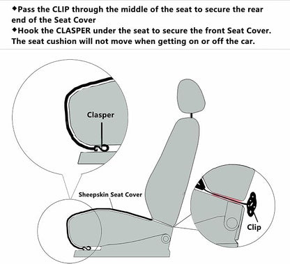 Fluffy Genuine Australia Sheepskin Car Seat Cover - Image 4