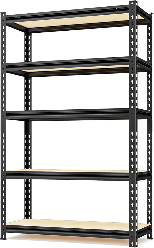 5-Tier Adjustable Metal Storage Shelves Heavy Duty Garage Shelving, Basement & by SYLOUGH