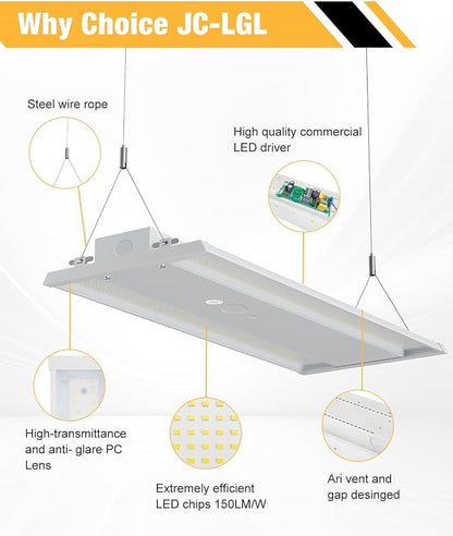 400W LED Linear High Bay Light, 60000LM Linear High Bay Shop Light Commercial - Image 3