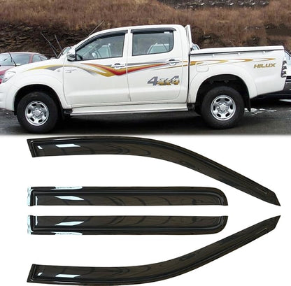 4pcs Outside Mount Style Dark Smoke Window Rain Guards Durable Side Wind by Deebior